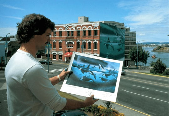 painting of the Whale Wall downtown Victoria BC